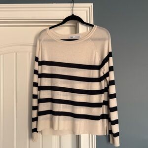 Zara light stripped sweater worn twice. Size L